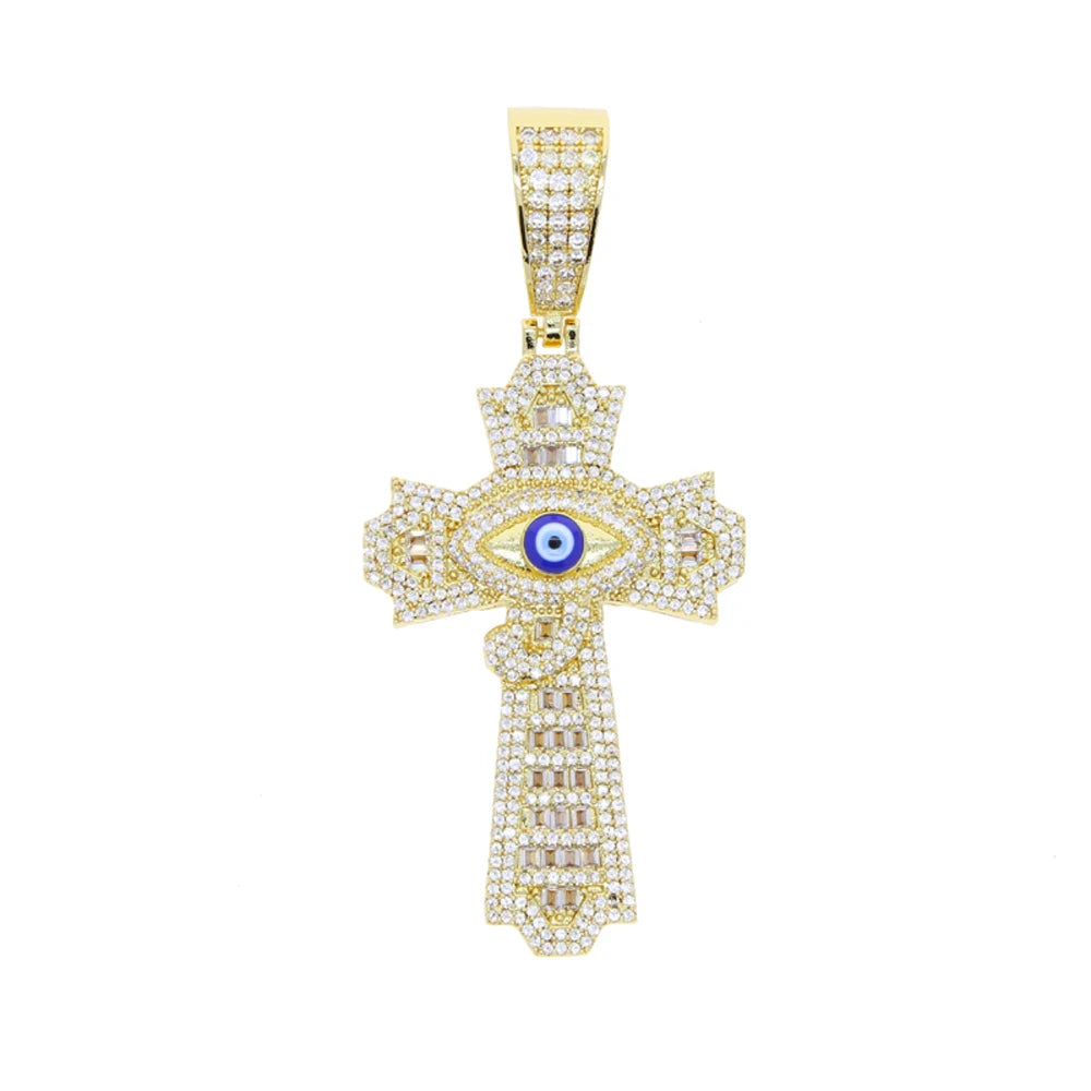 Iced Out Cross Pendant Necklace
