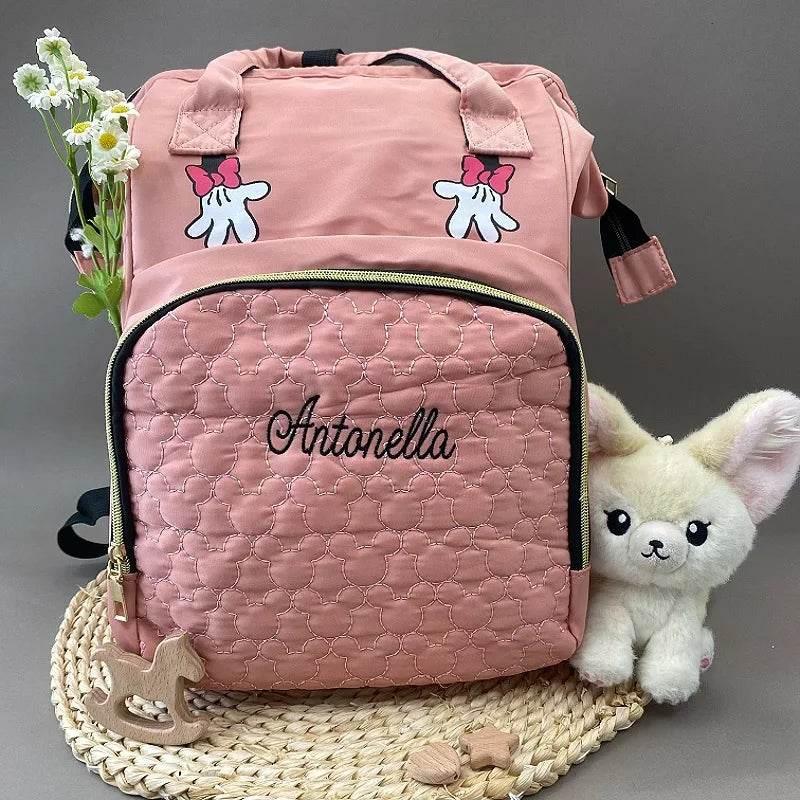 Personalized Name Mommy Bag Multi-functional Double Shoulder Storage Diaper Backpack for Outdoor Traveling Mom Gift - Empire P.E
