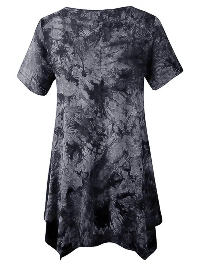 5XL Plus Size Woman Clothing Tie Dye Short Sleeve - Empire P.E