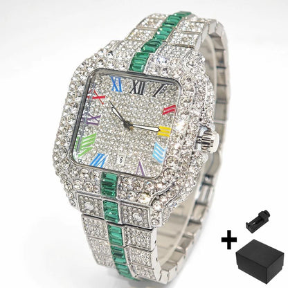 Hot Fashion Full Diamond Hip Hop Iced Out Bling Watch