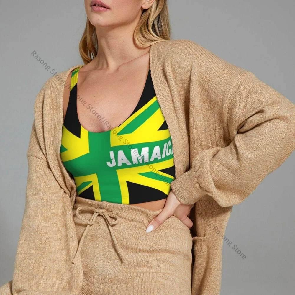 Sports Bra Women Running Yoga Clothes Vest Jamaica Kingdom Flag Gathering Fitness Vest - Empire P.E