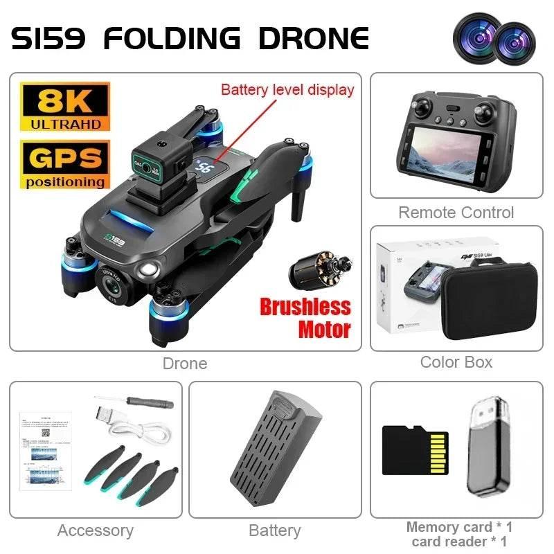 2024 New S Drone Professional 8k Camera Four-Axis Aerial Photography with Screen Remote Control 5G WIFI GPS FPV Dron RC 5000M - Empire P.E