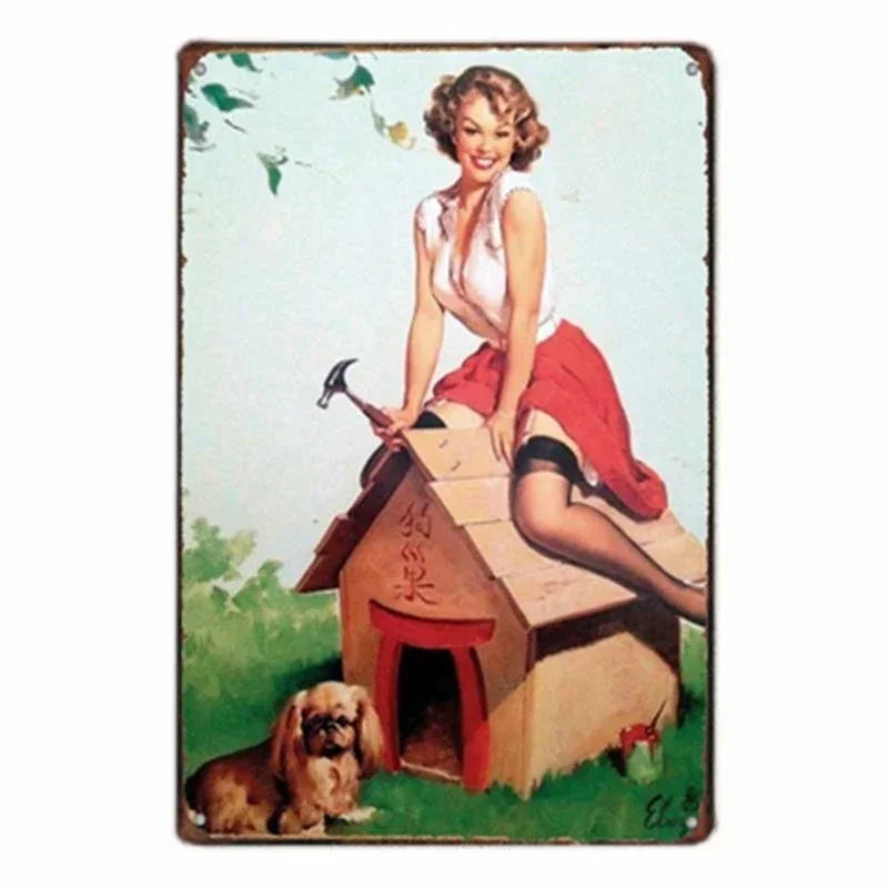 Europe Beauties Poster Metal Iron Sign Art