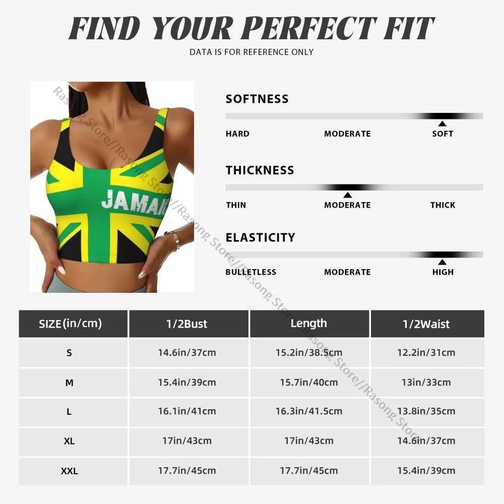 Sports Bra Women Running Yoga Clothes Vest Jamaica Kingdom Flag Gathering Fitness Vest - Empire P.E