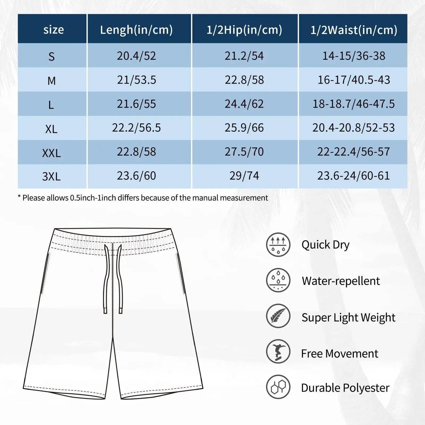 Jamaican Flag Mens Beach Shorts Swimming Trunks Board Shorts Elastic Waist with Pocket - Empire P.E