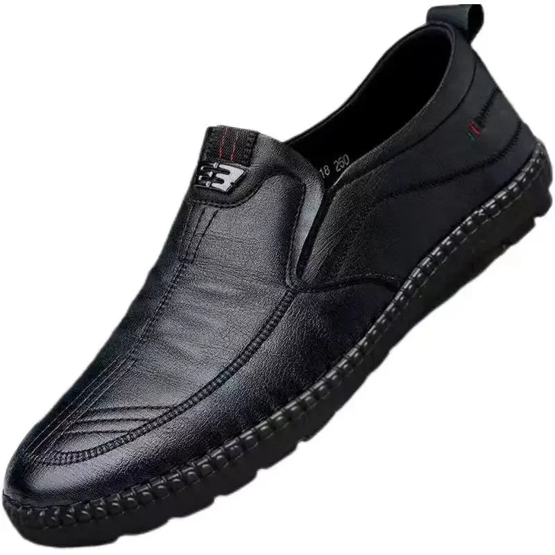 Mens PU Leather Loafers Non Slip Walking Flats - Empire P.E