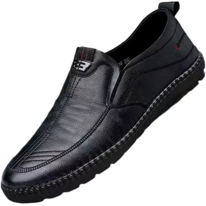 Mens PU Leather Loafers Non Slip Walking Flats - Empire P.E