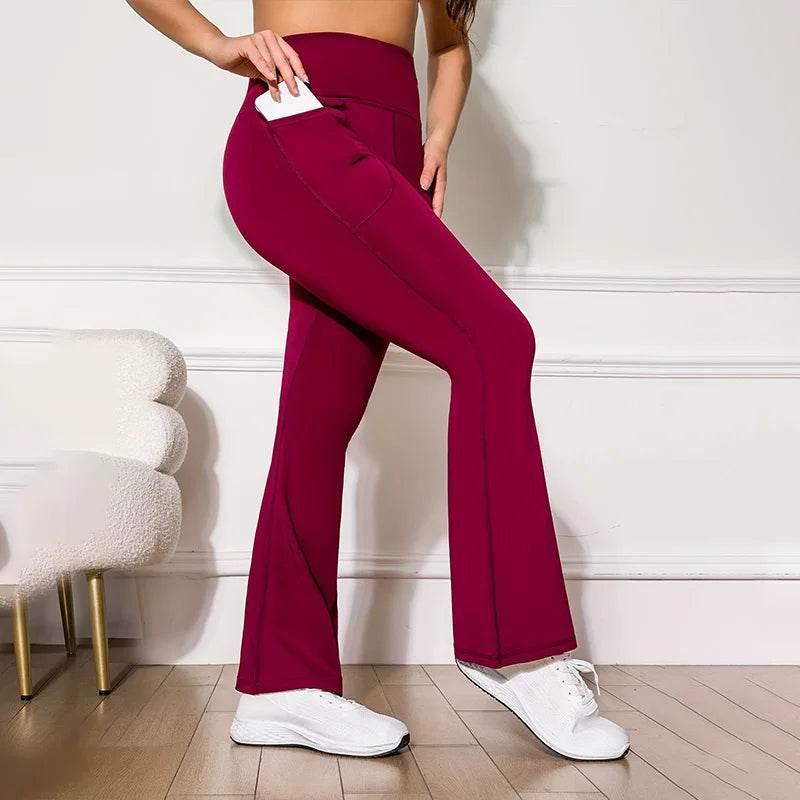Bootcut Yoga Pants for Women High Waisted Yoga Pants with Pockets for Women Bootleg Work Pants Workout Pants - Empire P.E