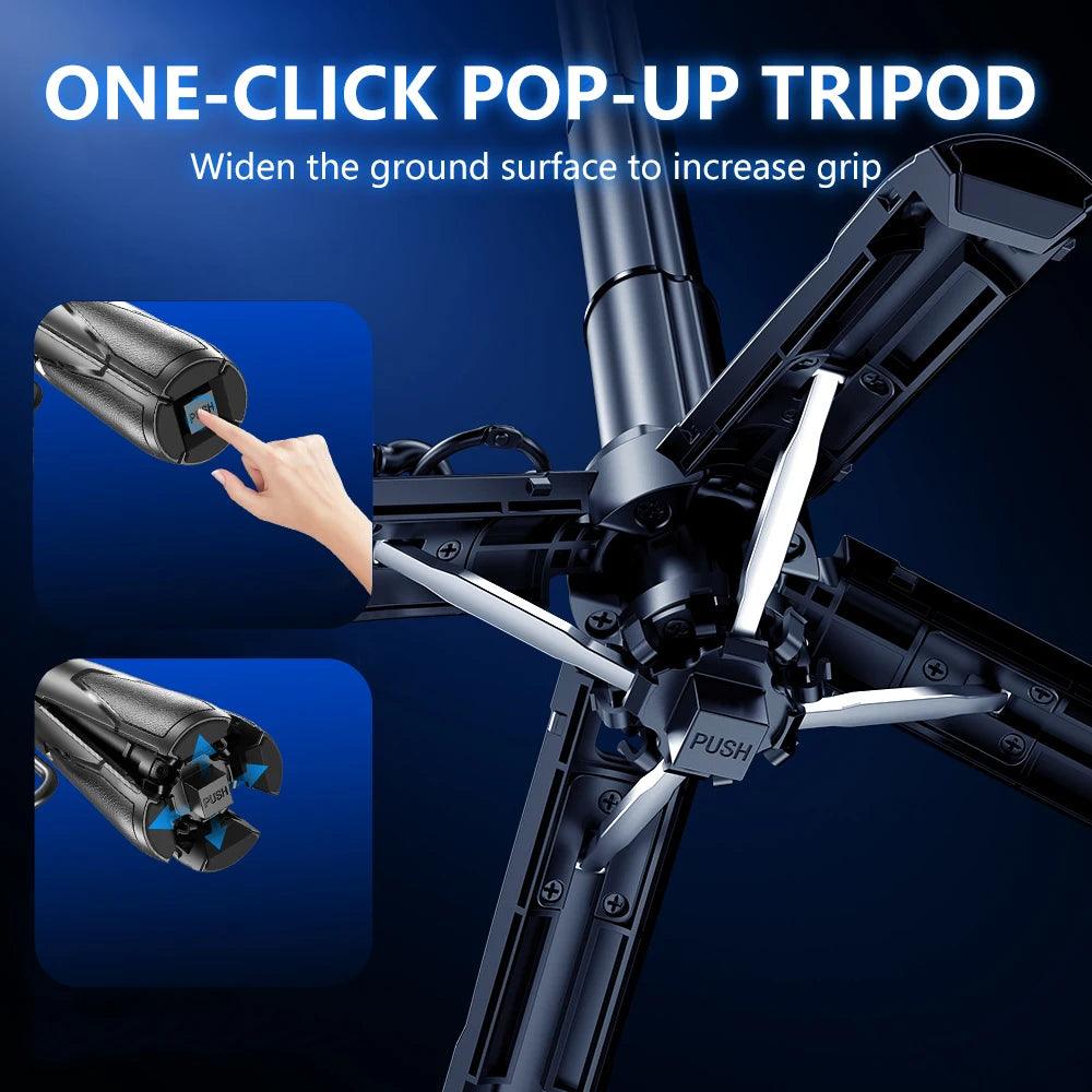 2025 New Handheld Selfie Stick Tripod Stand Foldable Phone Holder With Bluetooth Remote Portable Keychain for iPhone Smartphone - Empire P.E