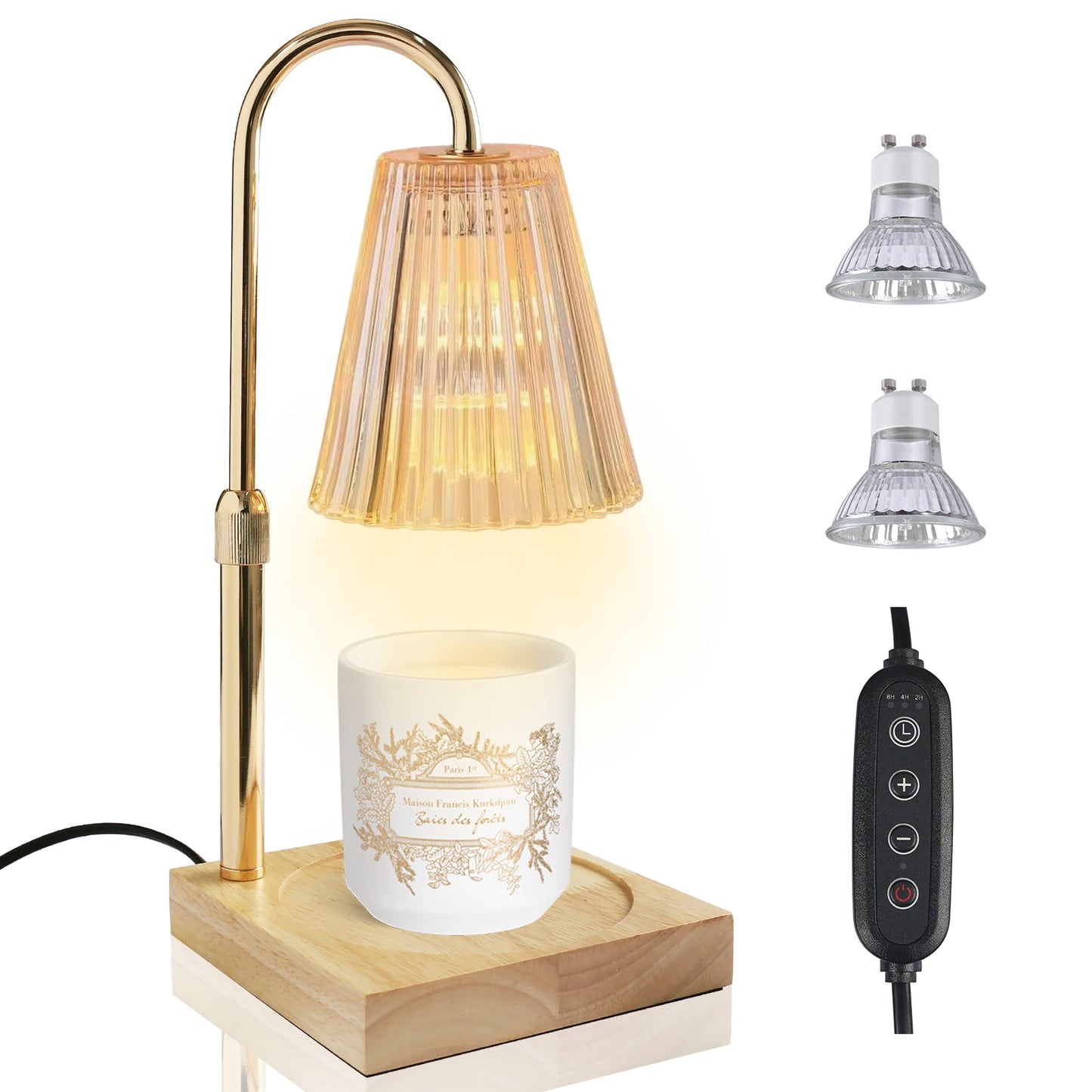 Vintage Candle Warmer Lamp with Timer & 2 Bulbs