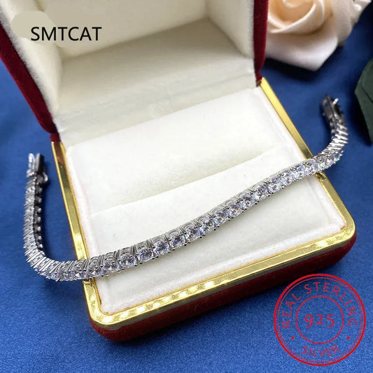 4mm Moissanite Tennis Bracelets for Women 100% 925 Sterling Silver - Empire P.E