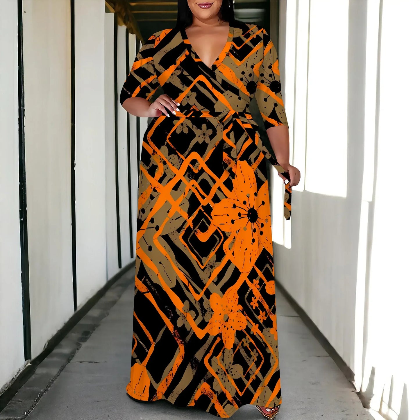 Plus Size for Womens Summer Casual Sundress - Empire P.E