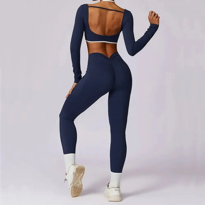 Yoga Set 2PCS Women Sportswear Push Up Workout Clothes - Empire P.E