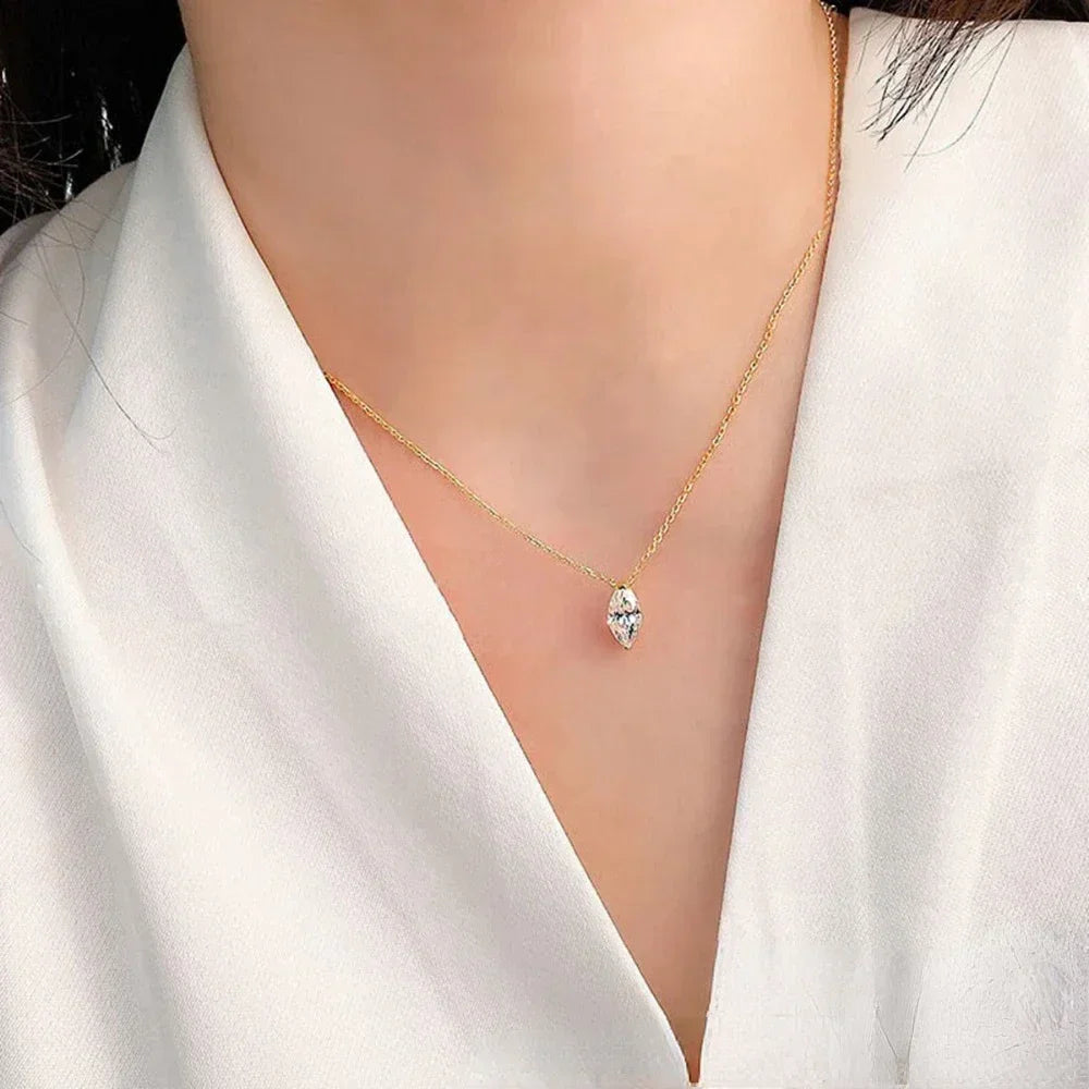 925 Sterling Silver Marquise Necklace for Women - Empire P.E