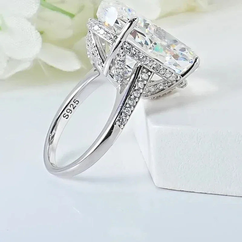 Big Luxury Lab Diamond Ring 20ct Vintage 100% Silver 925 - Empire P.E