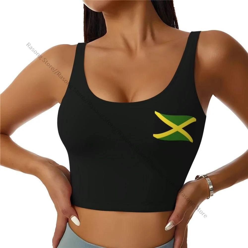 Sports Bra Women Running Yoga Clothes Vest Jamaica Kingdom Flag Gathering Fitness Vest - Empire P.E