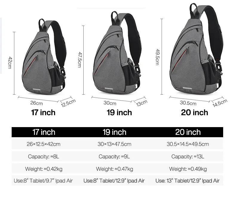 Mixi Men One Shoulder Backpack Women Sling Bag Crossbody USB Boys Cycling Sports Travel Versatile Fashion Bag Student School - Empire P.E