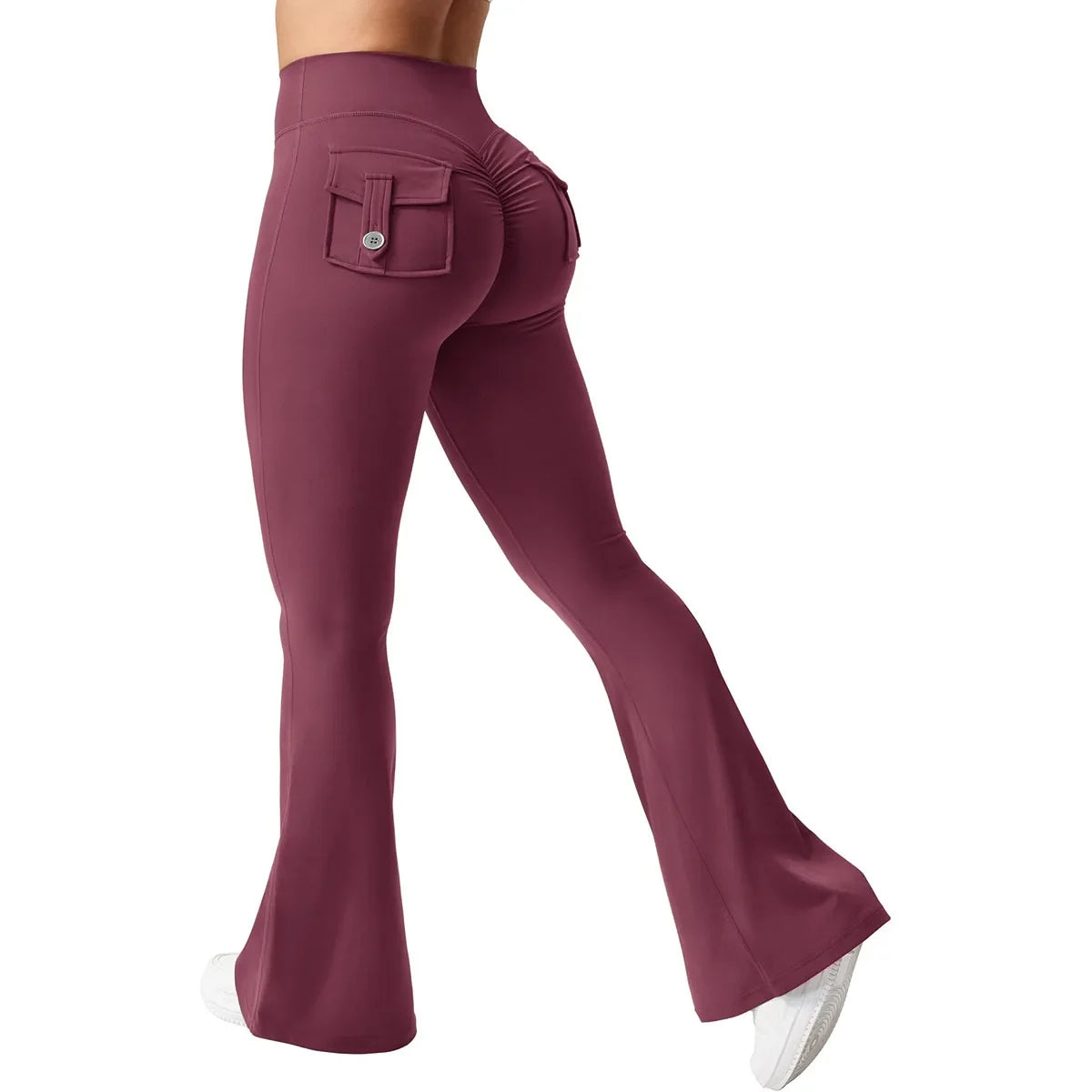 Fitness Yoga Leggings for Women Pocket Scrunched Gym Leggings High Waist Butt Liftting Tights Sexy Booty Shorts Bell-bottoms - Empire P.E