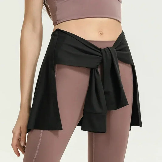 Gym Skirt Wrap Covering Buttocks Workout Fitness Wear Dance Ballet Skirts for Women Sport Yoga Dress Short Thigh Cover Skirt - Empire P.E
