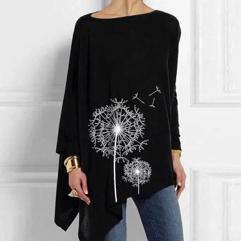 Cotton Irregular Women Blouses Shirt 2022 Autumn Female Solid Pullover Tops Casual O Neck Long Sleeve Blouse Ladies Tunic Blusas - Empire P.E