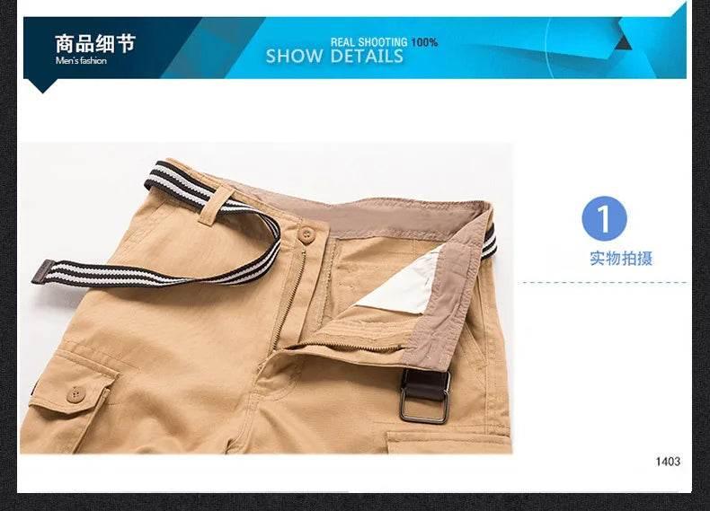 New Men's Trend Loose Large Size Cotton Shorts Multi Pocket - Empire P.E