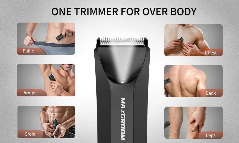 MAXGROOM Body Hair Trimmer Shaver for Men Ball Trimmer for Groin Pubic Replaceable Ceramic Blade Electric IXP7Waterproof Clipper - Empire P.E