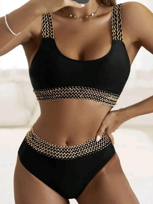 Sexy High Waist Bikini Women High Cut Female Padded Bathing Suit Two Piece - Empire P.E