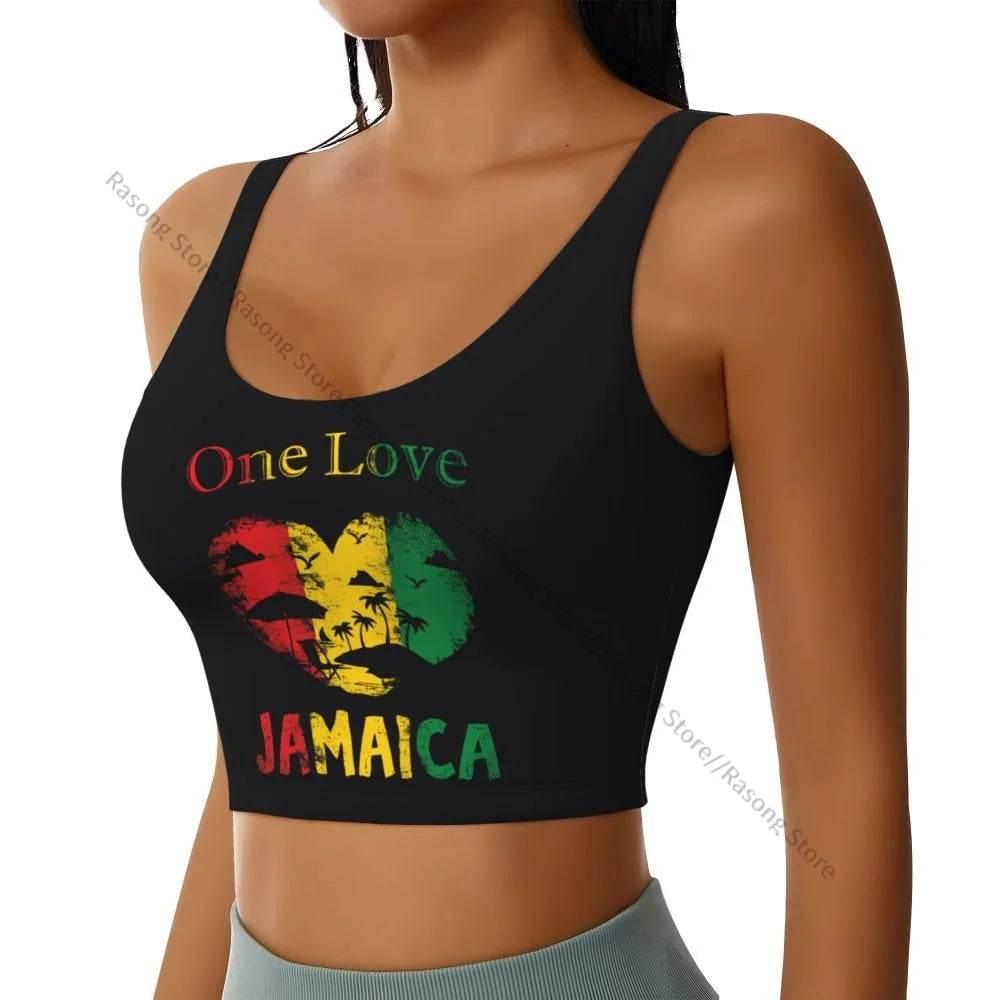 Sports Bra Women Running Yoga Clothes Vest Jamaica Kingdom Flag Gathering Fitness Vest - Empire P.E