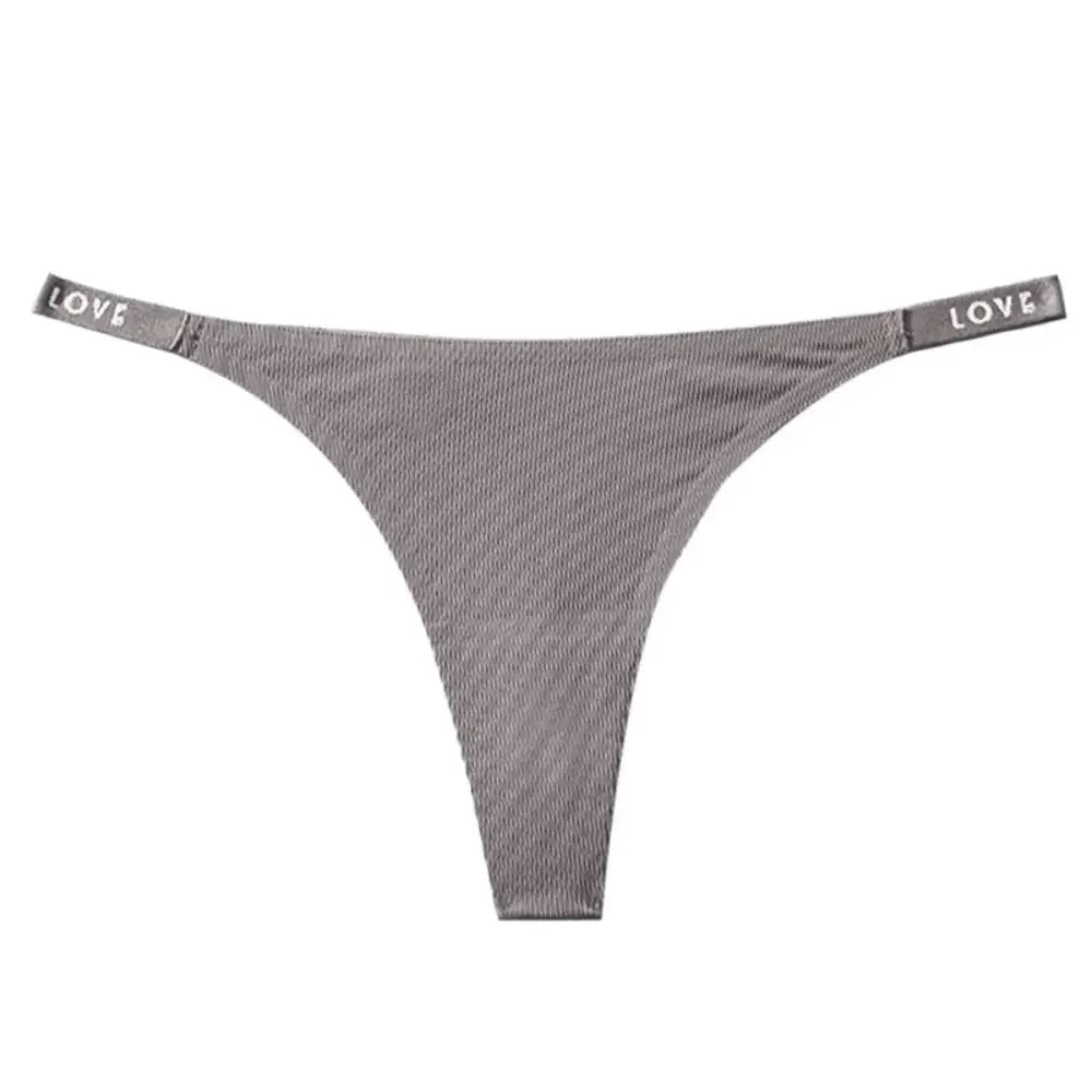 Sweet Solid Color Ice Silk Panties Low Waist Cotton Crotch Lingerie - Empire P.E