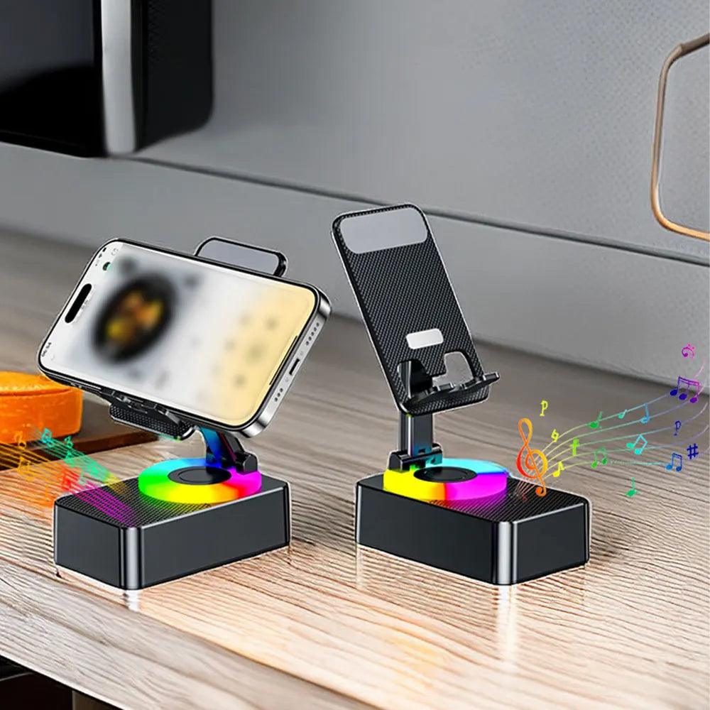 New Cell Phone Holder Stand With Bluetooth Speaker Adjustable Desktop Live Lazy Tablet Bracket Support Portable Wireless Speake - Empire P.E