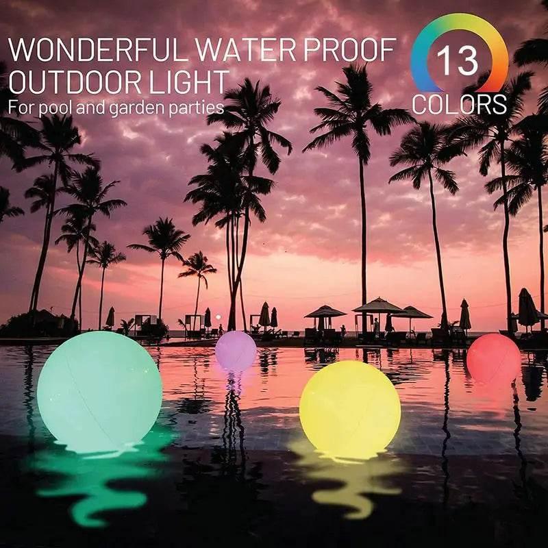 40cm Large Led Beach Ball With Remote Control 13 Colors With Inflation Pump For Sum&mer Fun Outdoor Games Decorations Pool Party - Empire P.E
