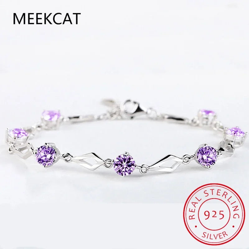 Solid 925 Sterling Silver Moissanite Tennis Bracelet for Women - Empire P.E