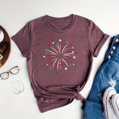 2024 New Women's Flower Print Party T-shirt