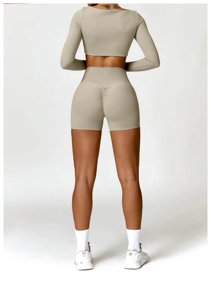 New Women Yoga Shorts High Waist Beautiful Buttocks Gym Sexy Feel V-shaped Shorts Sports Fitness Tights Push up Run Leggings - Empire P.E