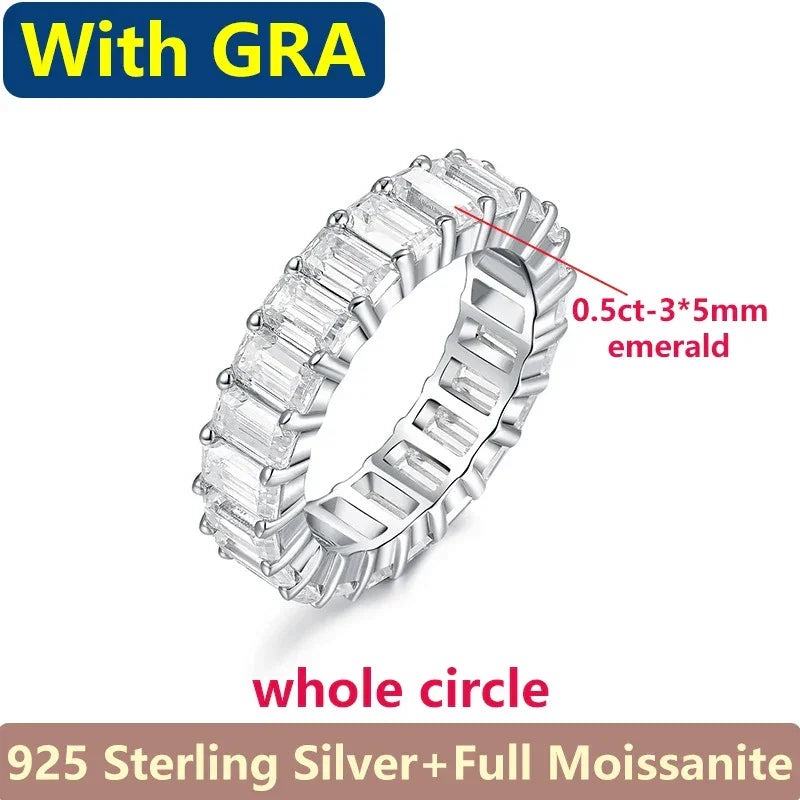 [ Moissanite Rings ] Emerald Oval Moissanite Diamond Rings For Women S925 Sterling Silver - Empire P.E