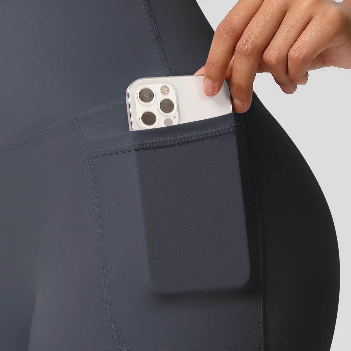 Women Sports Short With PocketedYoga Legging Shorts Squat Proof High Waist Fitness Tight Shorts Quick Drying Cycling Workout Gym - Empire P.E
