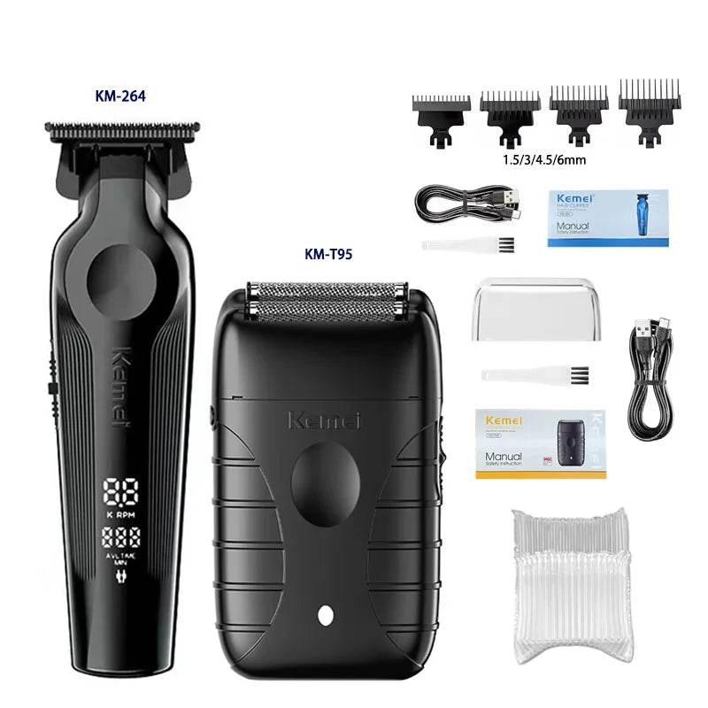 Kemei KM-1858 9000RPM 10W Hair Clipper,KM-264 Rechargeable Electric Trimmer,Original KM-T95 Shaver For Men Barber Clippers Kit - Empire P.E