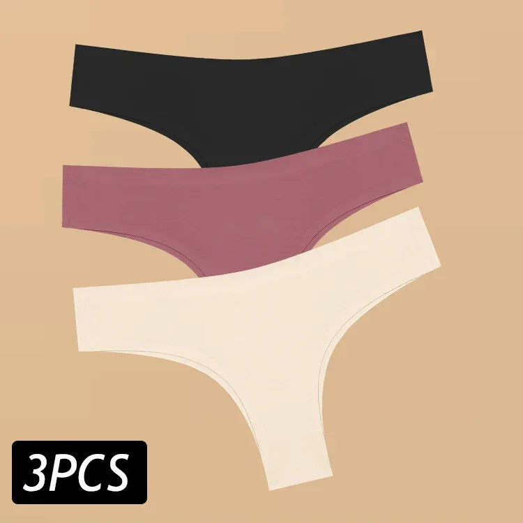 3PCS Women's Ultra-thin Seamless Panties Sexy Low Waist G-string - Empire P.E