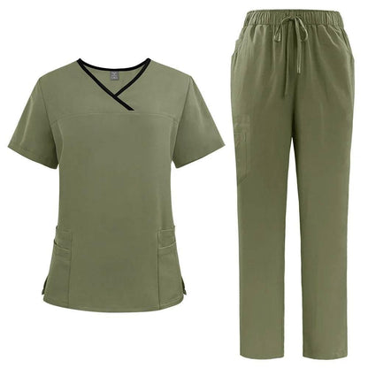 Solid Color Breathable Nursing Scrubs Women Uniforms - Empire P.E