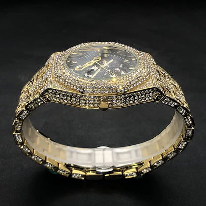 Men's Luxury Full Ice Out  Hip Hop Tourbillon Watches