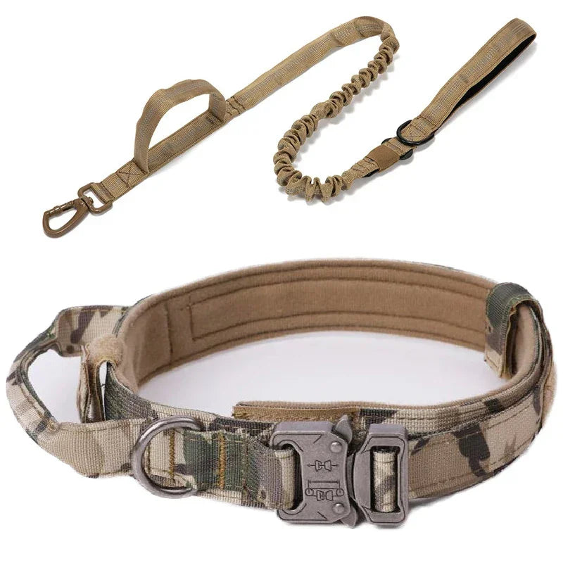 Pet Dog Collar Leash Set Nylon Material Durable Dog Collar Reflective Leash Pet Tactical Training Dog Collar Large Dog Leash Set - Empire P.E