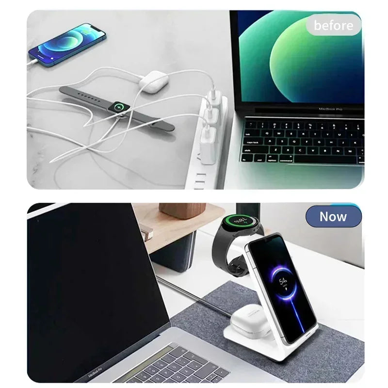 30W 3 in 1 Wireless Charger Stand