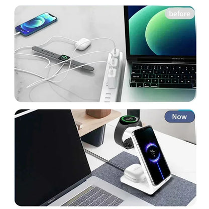 30W 3 in 1 Wireless Charger Stand