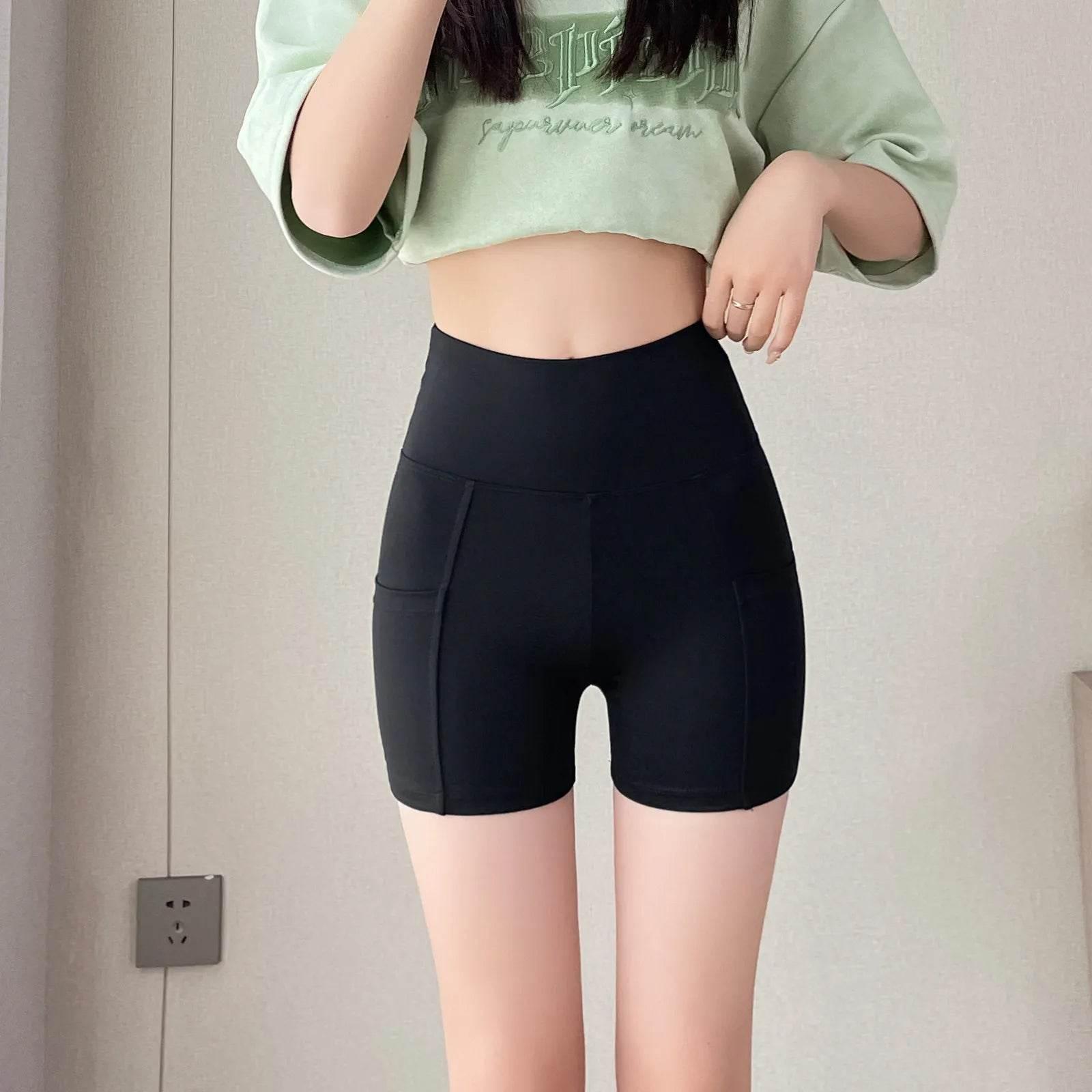 Women Sports Short Yoga Shorts High Waist Breathable Soft Fitness Tight Women Yoga Legging Shorts Cycling Athletic Gym Shorts - Empire P.E
