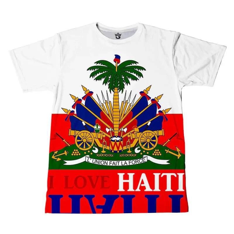 Haitian Flag T-shirt Men 3D Print Haiti Emblem Symbol Vintage T Shirts Summer Fashion Streetwear Short Sleeve Y2k Mens Clothing - Empire P.E