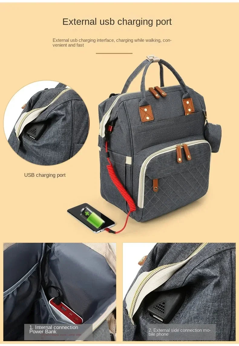 USB Diaper Bag Backpack - Empire P.E