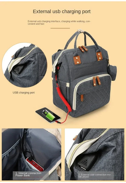 USB Diaper Bag Backpack - Empire P.E