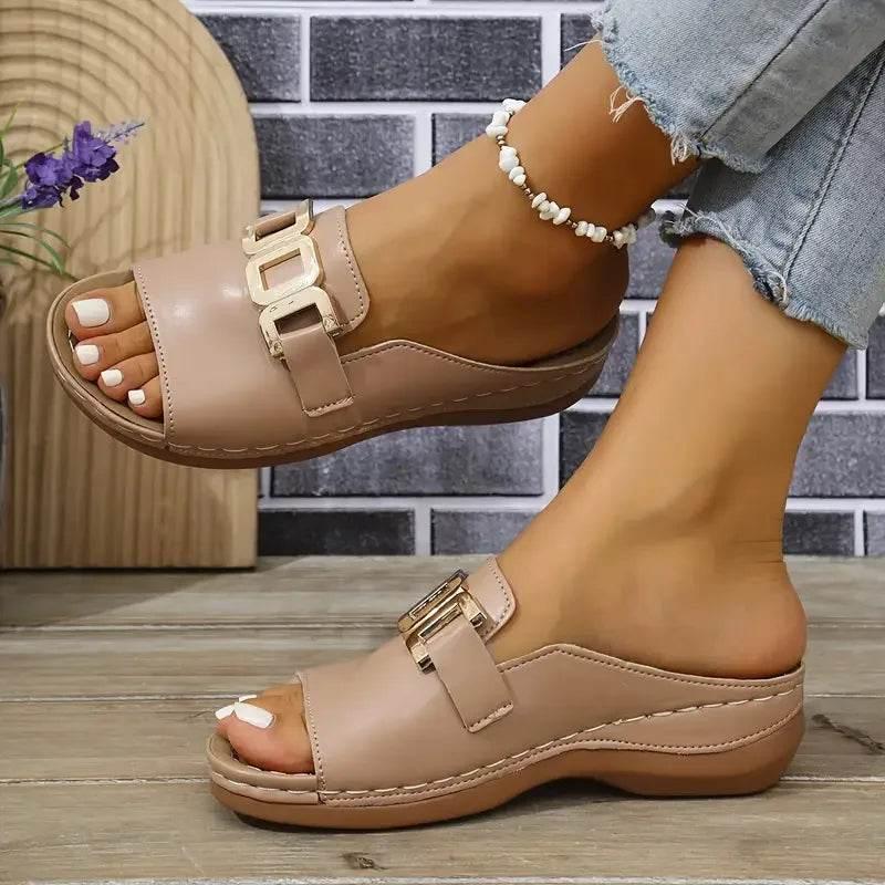 Summer Women's Slippers Casual Flat Open Heel Shoes Lightweight Comfortable Sports Slippers - Empire P.E