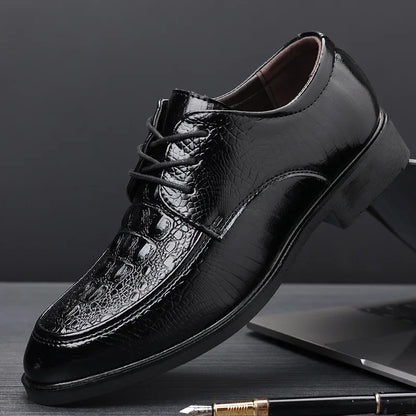 Casual Business Shoes for Men Crocodile PU Leather Dress Shoes - Empire P.E