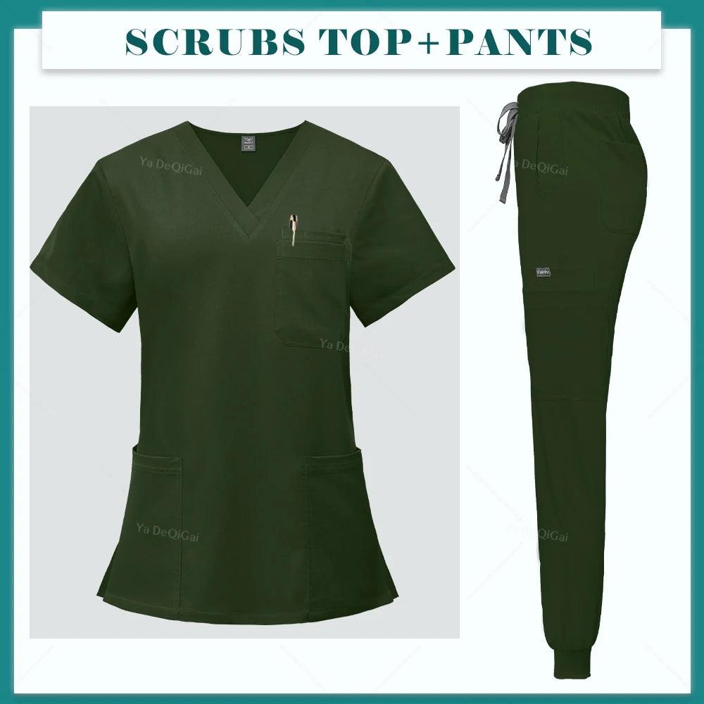 Men Women's Medical Nurse Uniform Surgical Scrubs Set Clinical Nursing Workwear Pet Clothes Lab Suit Veterinaria Spa Accessories - Empire P.E